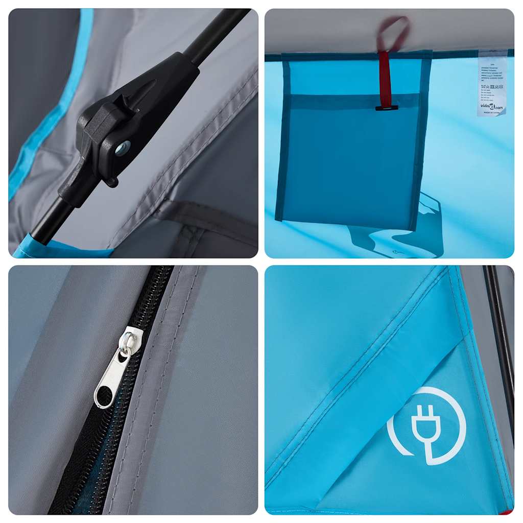 Campingzelt 4 Personen Quick Release Blau