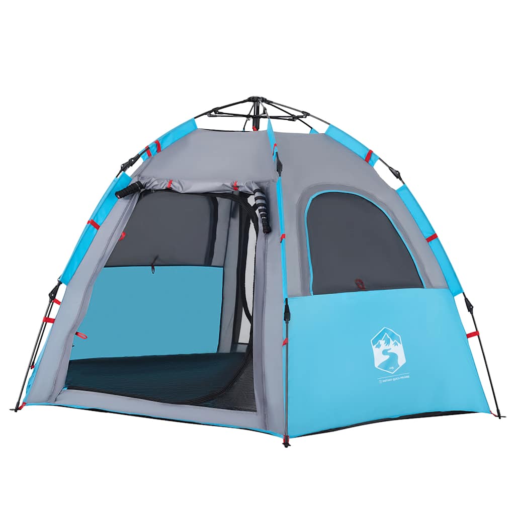 Campingzelt 4 Personen Quick Release Blau