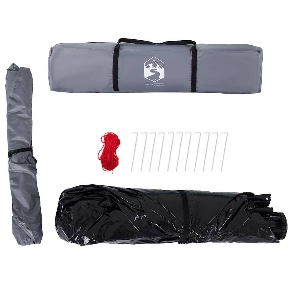 Campingzelt 4 Personen Quick Release Grau Und Orange