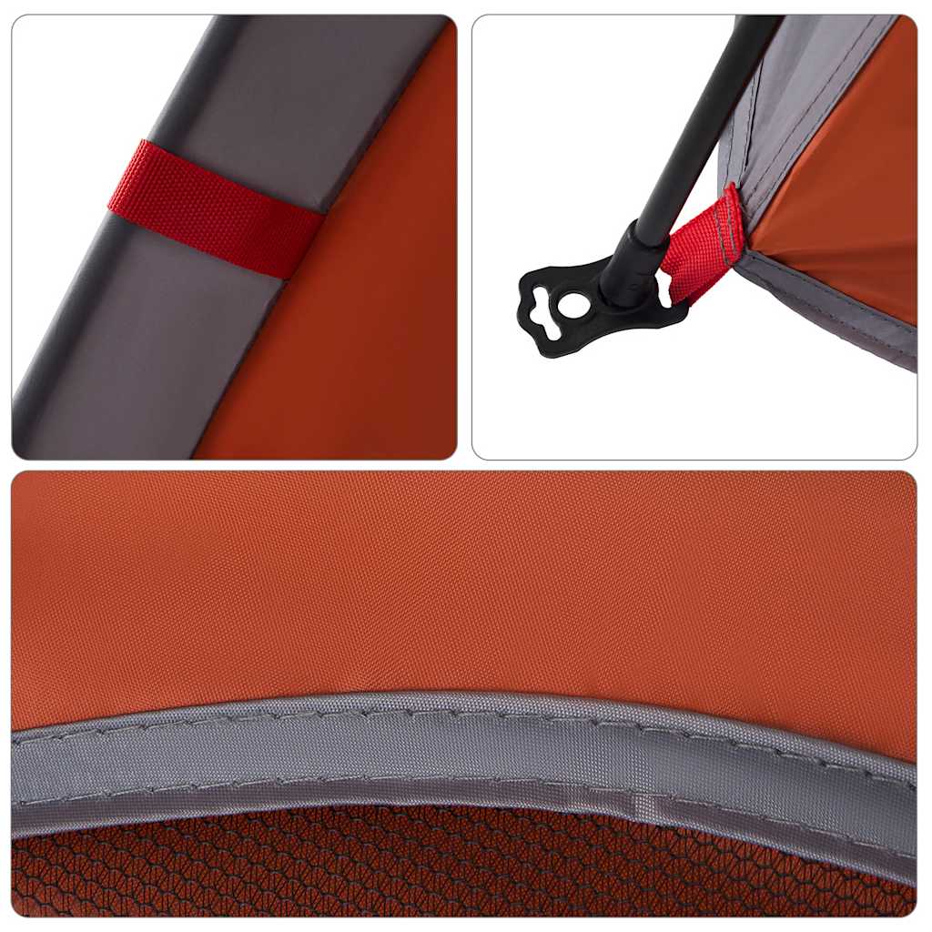 Campingzelt 4 Personen Quick Release Grau Und Orange