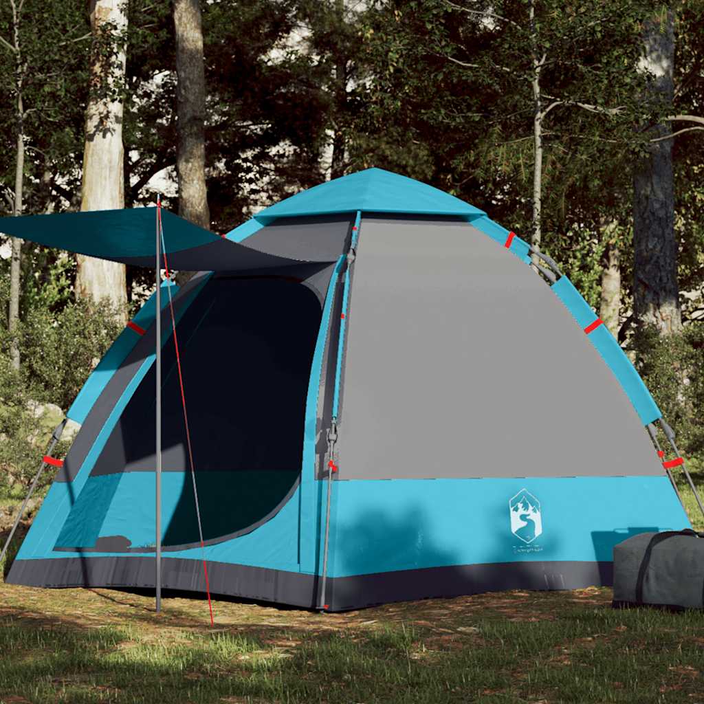 Campingzelt 4 Personen Quick Release Blau