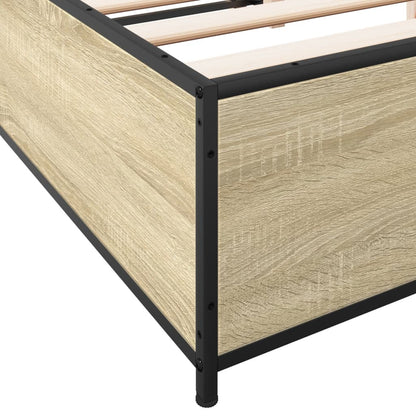 Bettgestell Sonoma-Eiche Holzwerkstoff Und Metall Sonoma Eiche