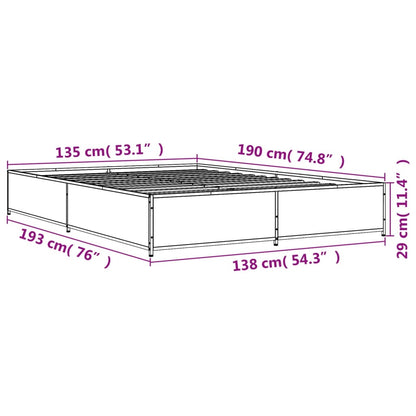 Bettgestell Sonoma-Eiche Holzwerkstoff Und Metall Sonoma Eiche