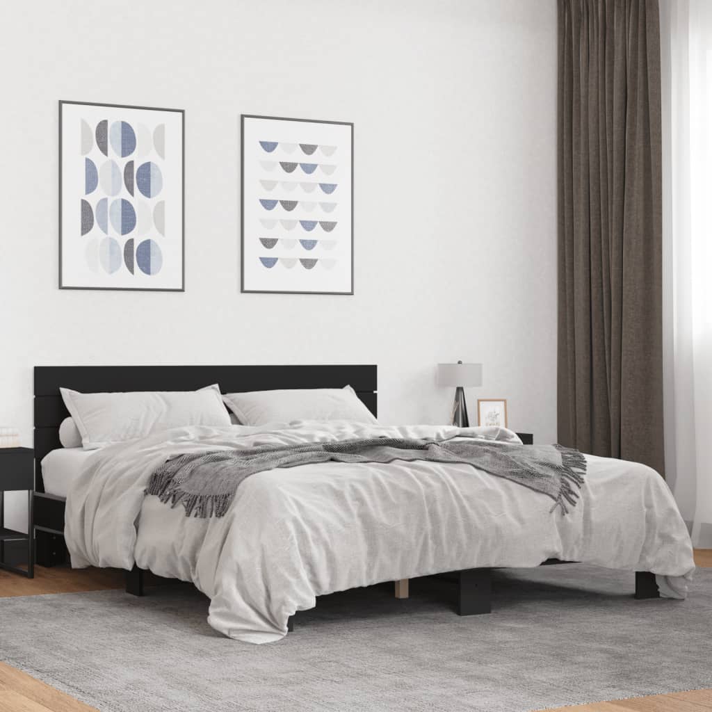 Bettgestell Sonoma-Eiche Holzwerkstoff Und Metall
