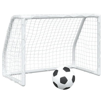 Fußballtore Für Kinder 2 Stk. Mit Ball Weiß 64X35X48 Cm Metall