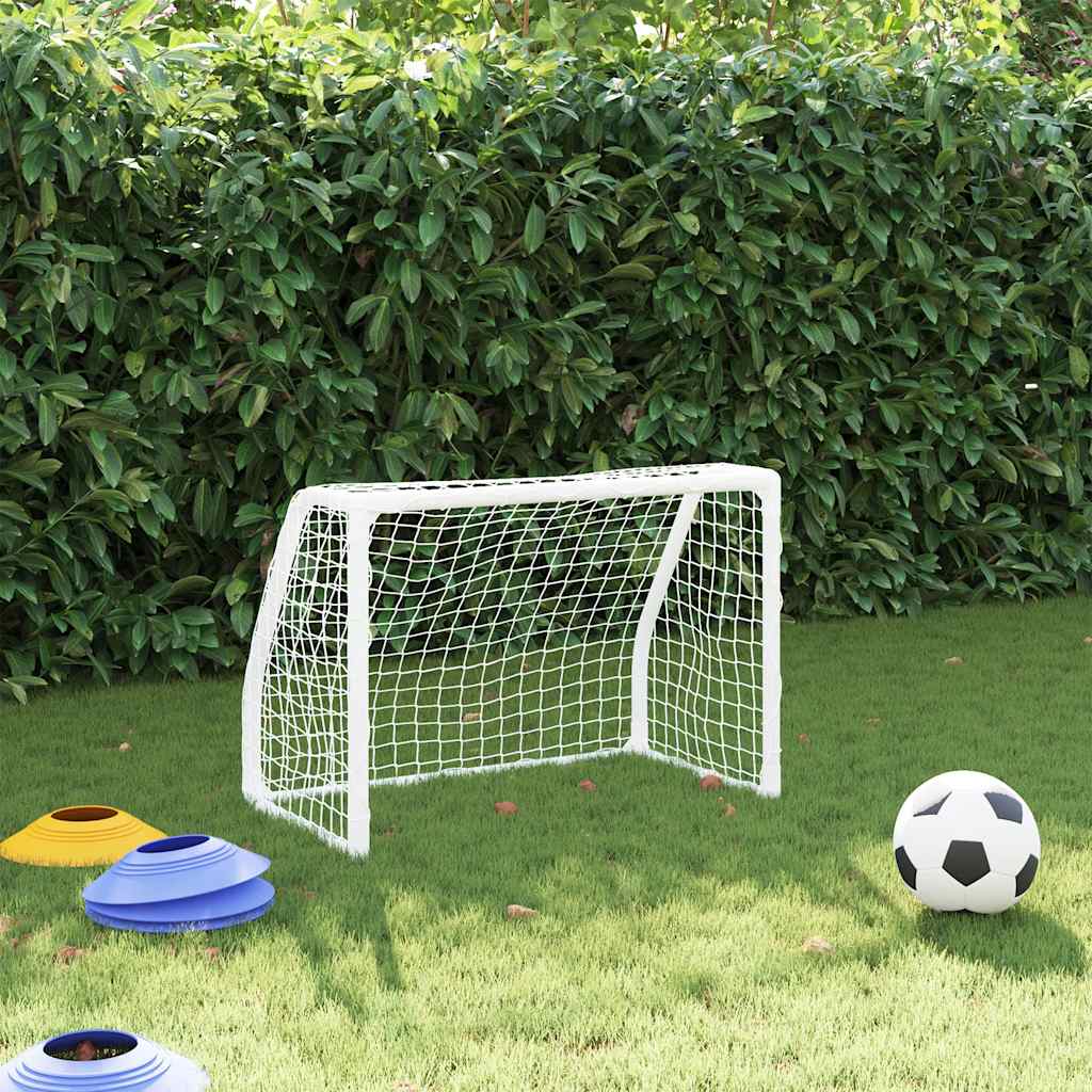 Fußballtore Für Kinder 2 Stk. Mit Ball Weiß 64X35X48 Cm Metall