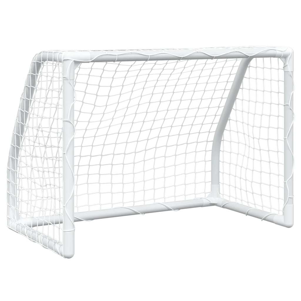 Fußballtore Für Kinder 2 Stk. Mit Ball Weiß 64X35X48 Cm Metall