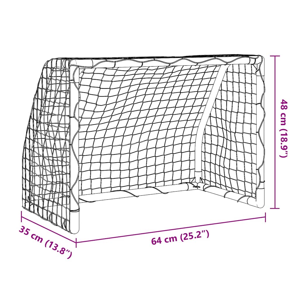 Fußballtore Für Kinder 2 Stk. Mit Ball Weiß 64X35X48 Cm Metall