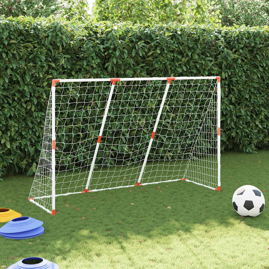 Fußballtor Für Kinder Mit Bällen 2-In-1 Weiß 184X64X124 Cm