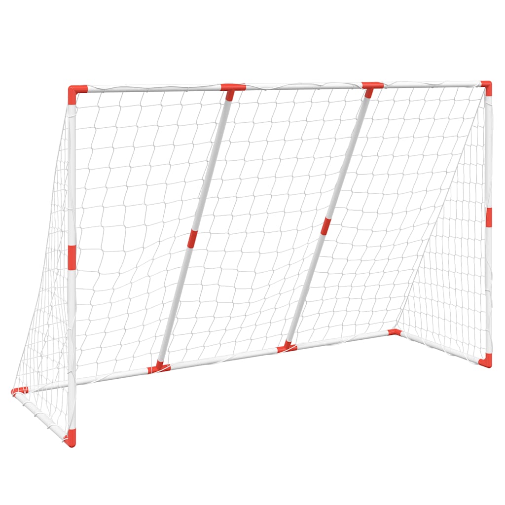 Fußballtor Für Kinder Mit Bällen 2-In-1 Weiß 184X64X124 Cm