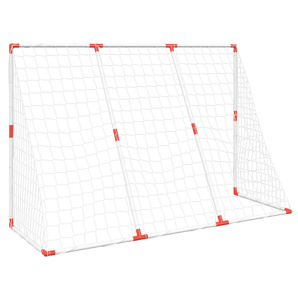 Fußballtor Für Kinder Mit Bällen 2-In-1 Weiß 184X64X124 Cm
