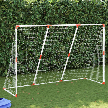 Fußballtor Für Kinder Mit Bällen 2-In-1 Weiß 184X64X124 Cm