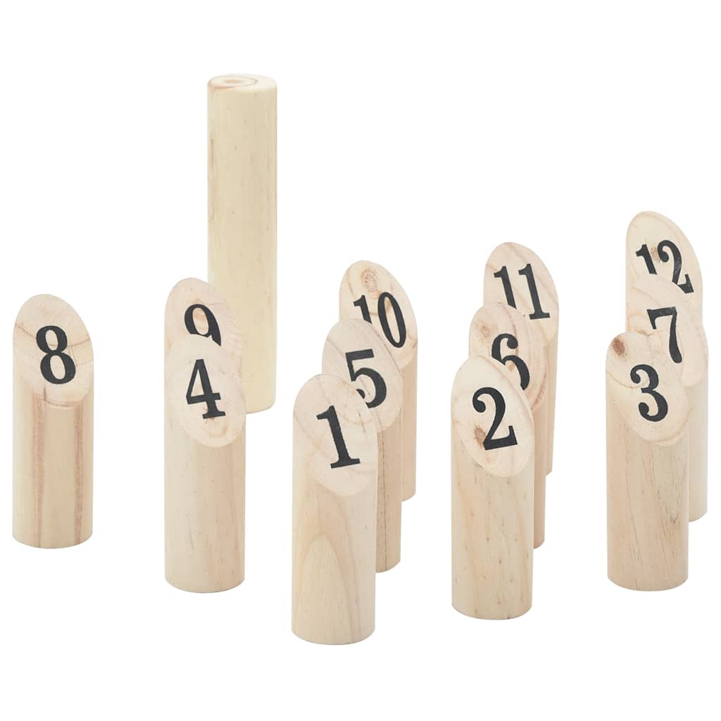13-Tlg. Kubb-Spielset Mit Tragetasche Massivholz Kiefer