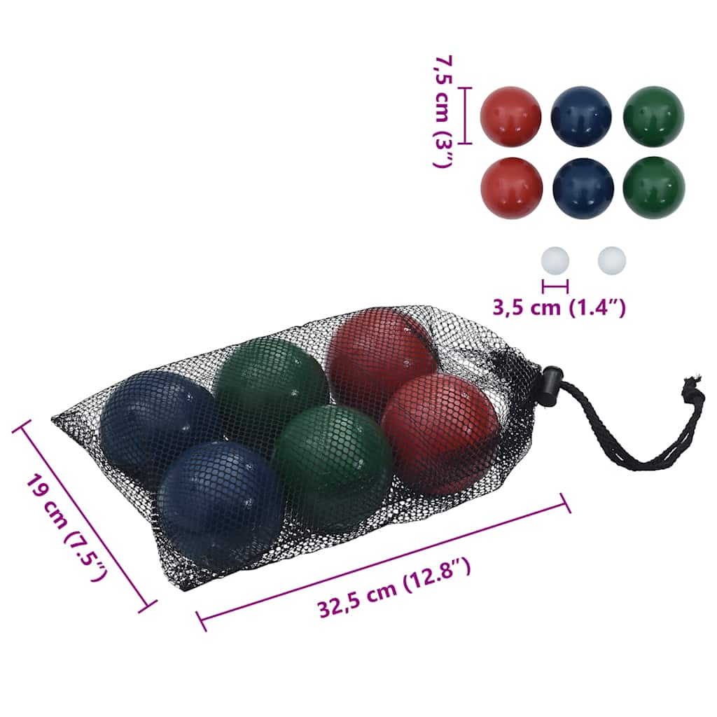 8-Tlg. Boccia-Spielset Mit Tragetasche Massivholz Kiefer