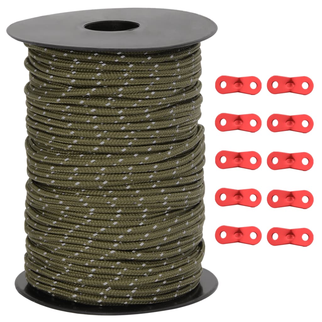 Zeltleine Reflektierend Mit Seilspannern 50 M