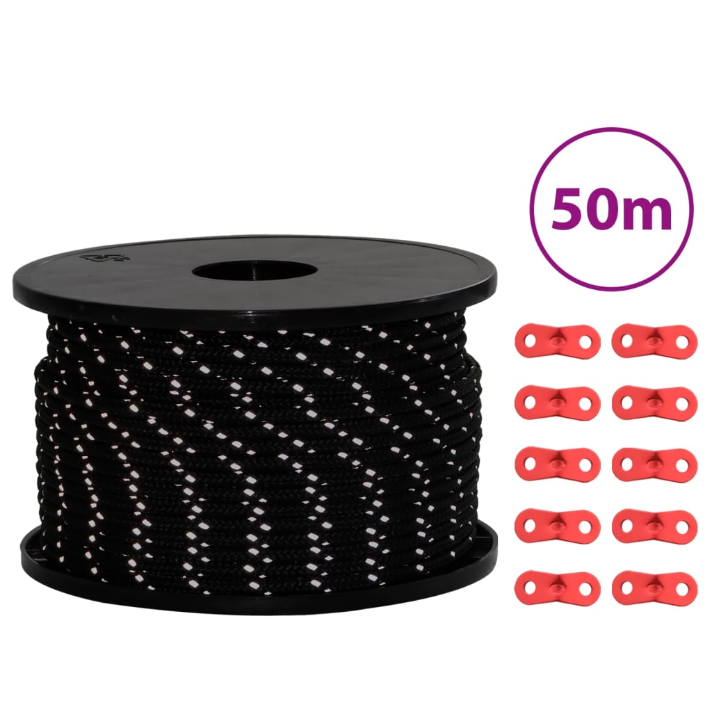 Zeltleine Reflektierend Mit Seilspannern 50 M