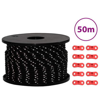 Zeltleine Reflektierend Mit Seilspannern 50 M