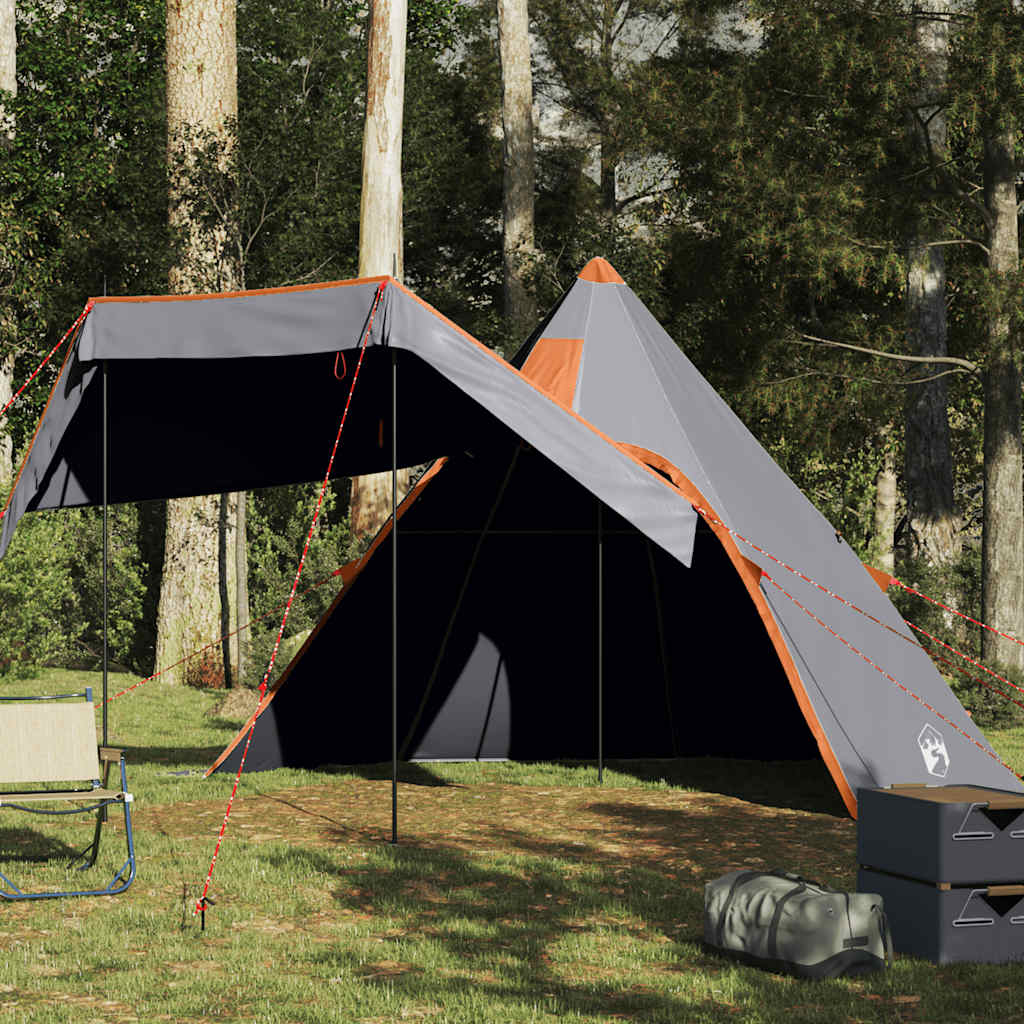 Tipi-Campingzelt 5 Personen Wasserdicht Grau