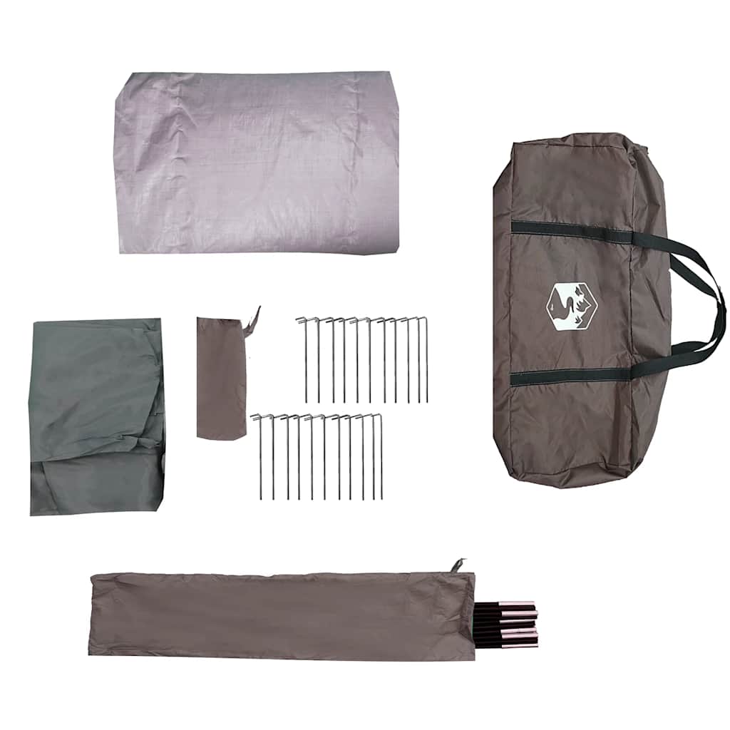 Tunnel-Familienzelt 6 Personen Wasserdicht Braun