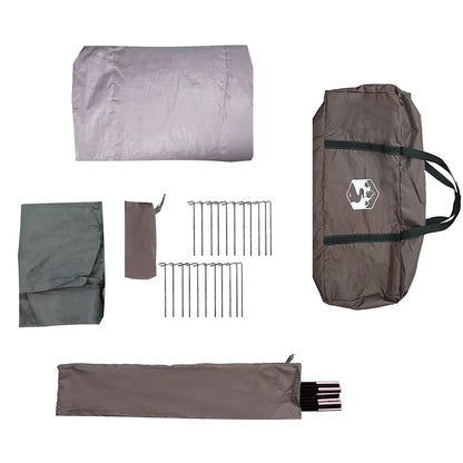 Tunnel-Familienzelt 6 Personen Wasserdicht Braun