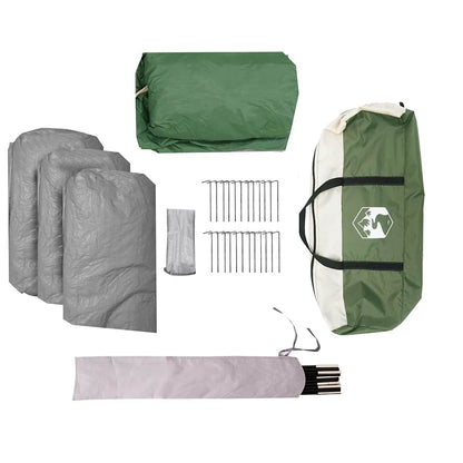 Kuppel-Familienzelt 6 Personen Wasserdicht Grün