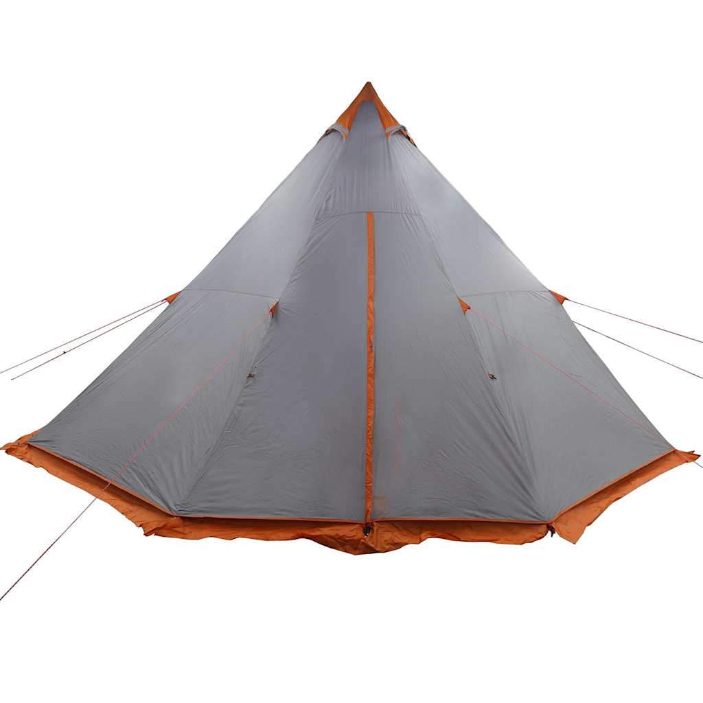 Tipi-Familienzelt 8 Personen Wasserdicht Grau Und Orange