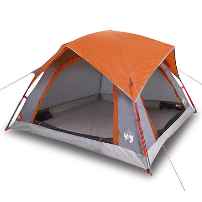 Campingzelt 4 Personen Wasserdicht Grau Und Orange