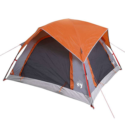 Campingzelt 4 Personen Wasserdicht Grau Und Orange