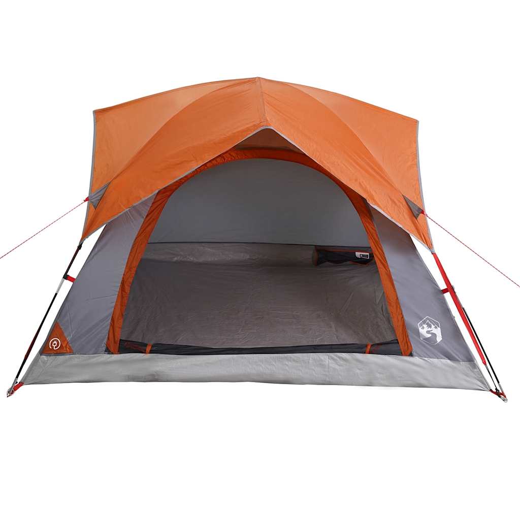 Campingzelt 4 Personen Wasserdicht Grau Und Orange