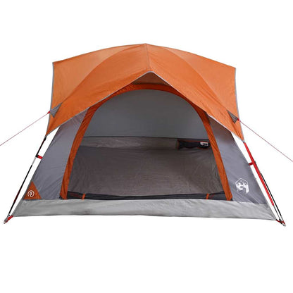 Campingzelt 4 Personen Wasserdicht Grau Und Orange