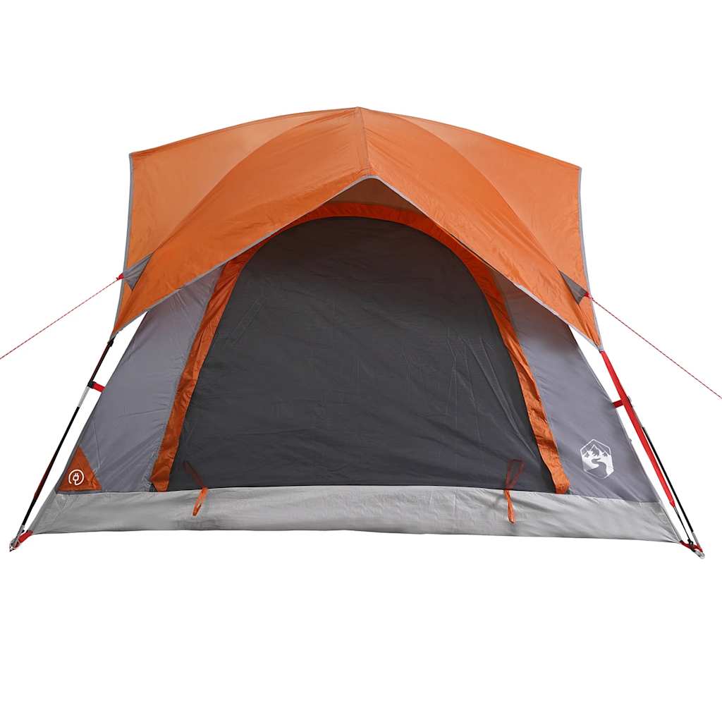 Campingzelt 4 Personen Wasserdicht Grau Und Orange