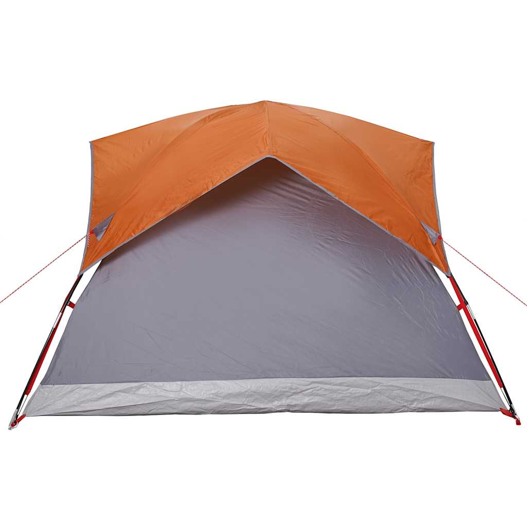 Campingzelt 4 Personen Wasserdicht Grau Und Orange