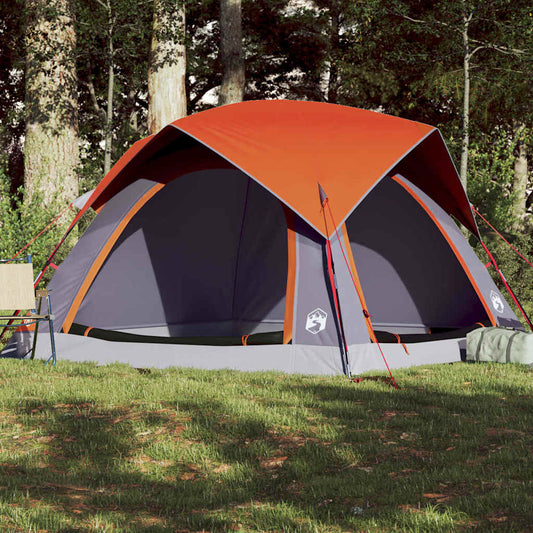 Campingzelt 4 Personen Wasserdicht Grau Und Orange