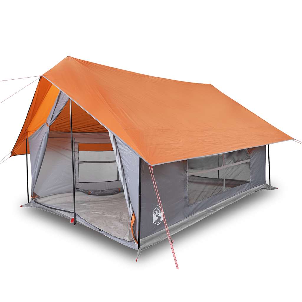 Campingzelt 5 Personen Wasserdicht Grau Und Orange