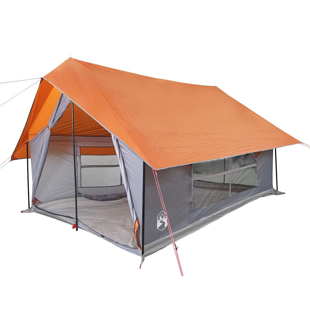 Campingzelt 5 Personen Wasserdicht Grau Und Orange