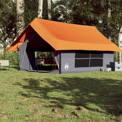 Campingzelt 5 Personen Wasserdicht Grau Und Orange