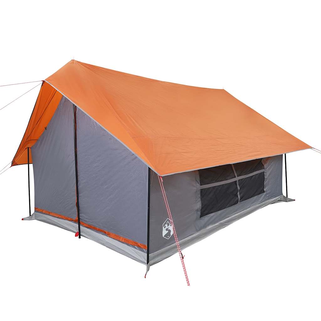 Campingzelt 5 Personen Wasserdicht Grau Und Orange