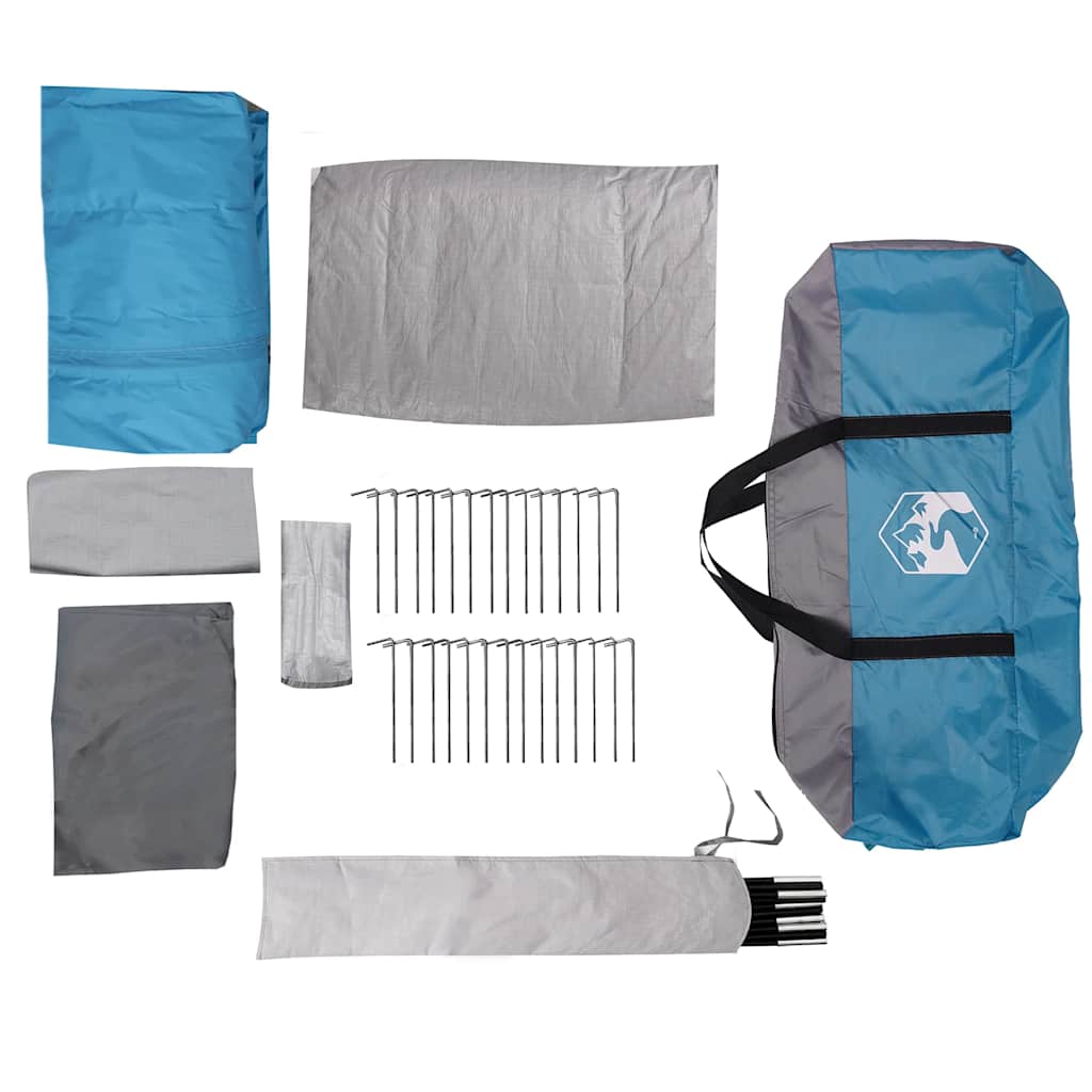 Tunnel-Familienzelt 8 Personen Wasserdicht Blau