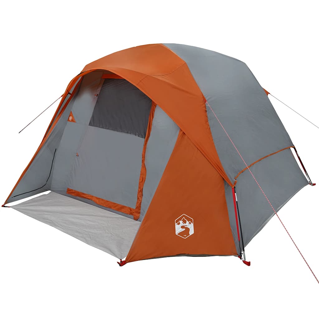 Campingzelt 4 Personen Wasserdicht Grau Und Orange