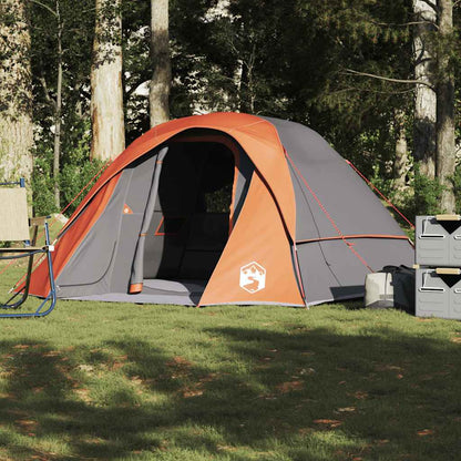 Campingzelt 4 Personen Wasserdicht Grau Und Orange