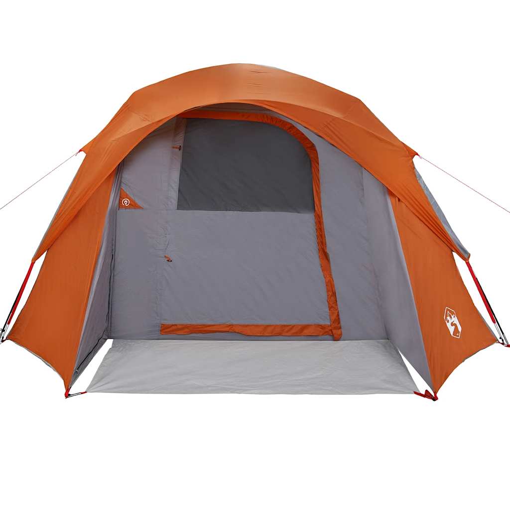 Campingzelt 4 Personen Wasserdicht Grau Und Orange