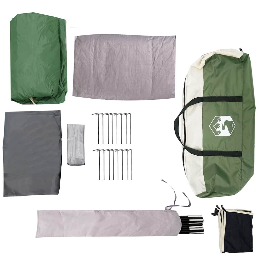 Tunnel-Familienzelt 6 Personen Wasserdicht Grün