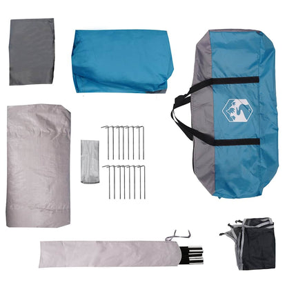 Tunnel-Familienzelt 6 Personen Wasserdicht Blau