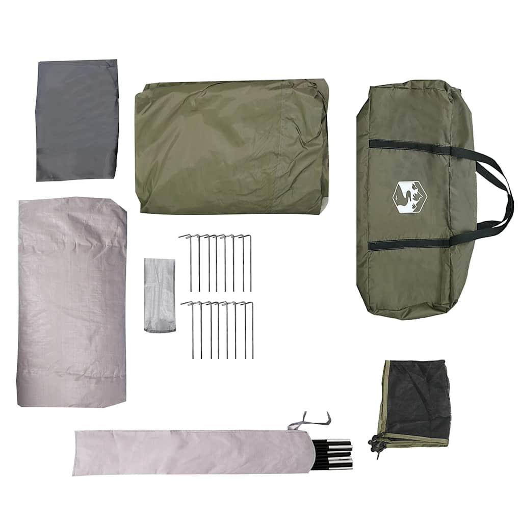 Tunnel-Familienzelt 6 Personen Wasserdicht Olivgrün