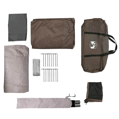 Tunnel-Familienzelt 6 Personen Wasserdicht Braun