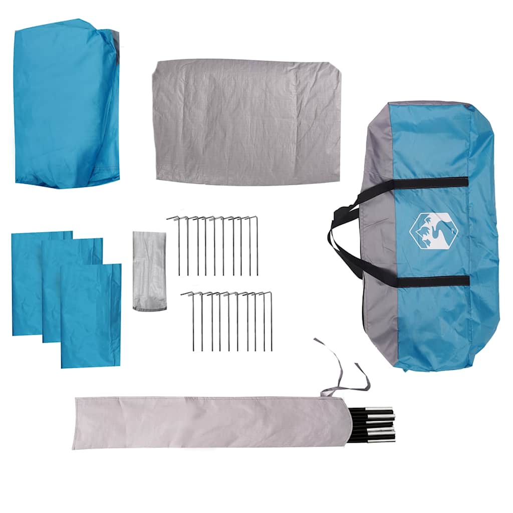 Campingzelt Mit Vorzelt 5 Personen Wasserdicht Blau