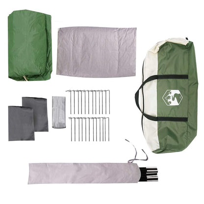 Familienzelt Mit Vorzelt 9 Personen Wasserdicht Grün