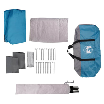 Familienzelt Mit Vorzelt 9 Personen Wasserdicht Blau