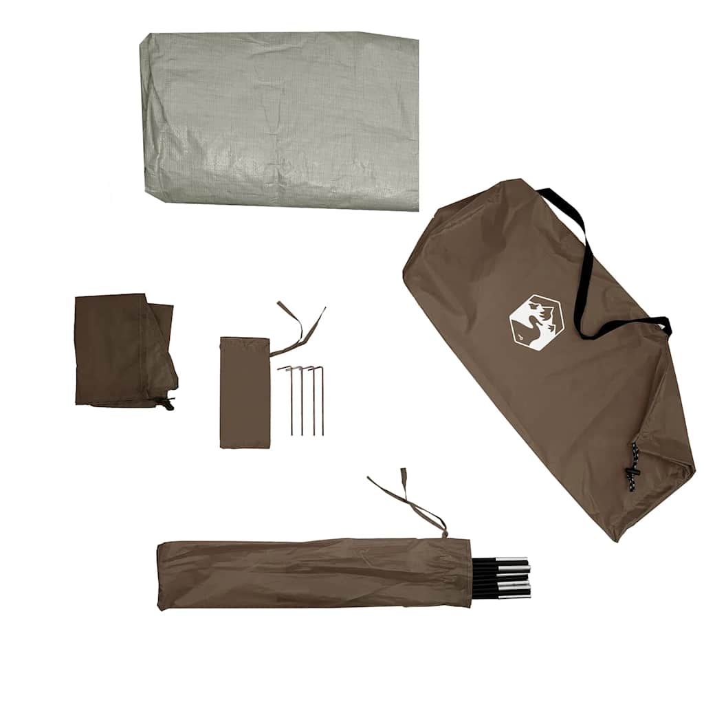 Kuppel-Campingzelt 4 Personen Wasserdicht Braun