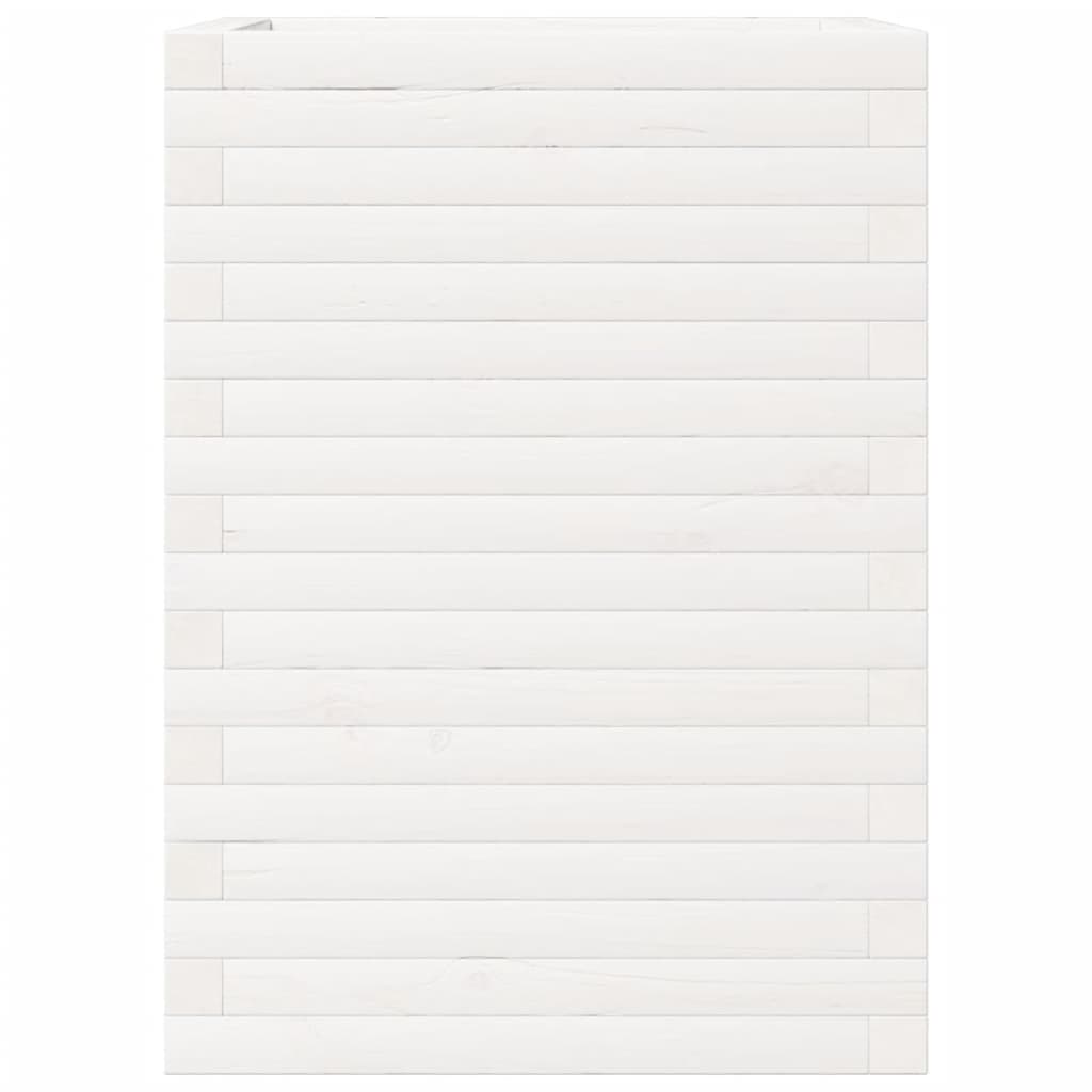 Pflanzkübel 50X50X68,5 Cm Massivholz Kiefer Weiß